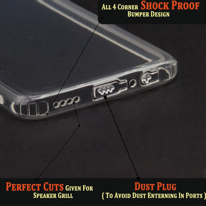 VAKIBO Super Premium Soft TPU Transparent Case With Dustplug,Side Grip,Corner Protection,lanyard Cuts,Camera Protection Suitable for Vivo Y55 4G