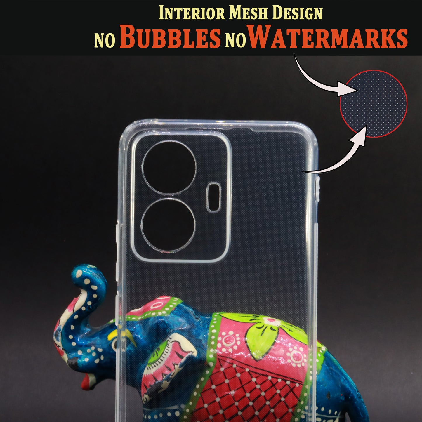 VAKIBO Super Premium Soft TPU Transparent Case With Dustplug,Side Grip,Corner Protection,lanyard Cuts,Camera Protection Suitable for Vivo Y55 4G