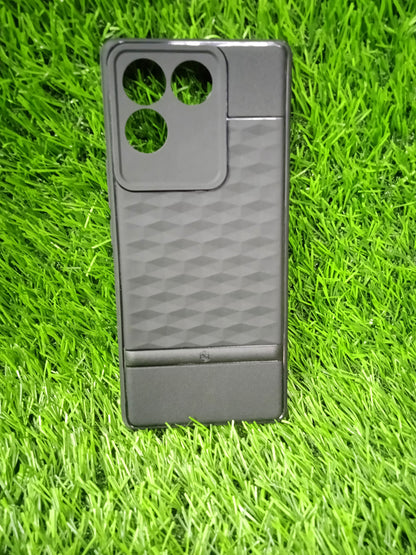VAKIBO Parallax Design Black Coloured Made with Soft Rubber TPU Back Cover Case Camera Protection Ring Suitable for Vivo T2 Pro