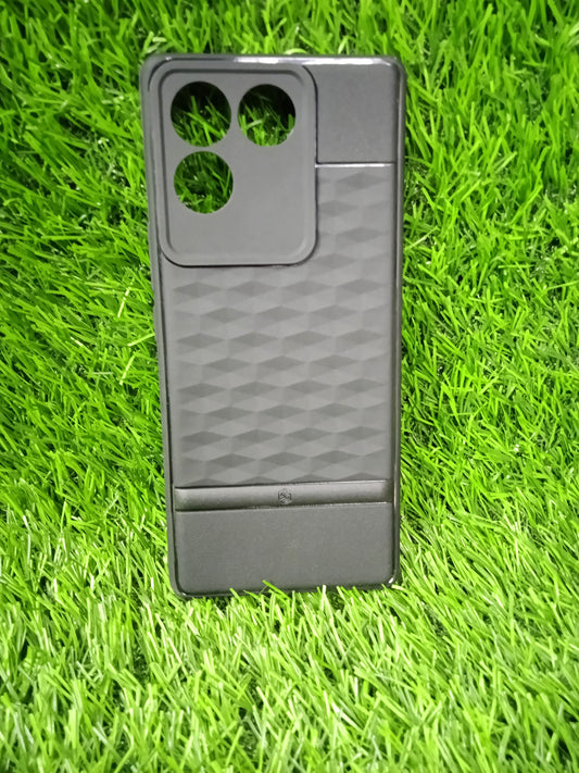 VAKIBO Parallax Design Black Coloured Made with Soft Rubber TPU Back Cover Case Camera Protection Ring Suitable for Vivo T2 Pro