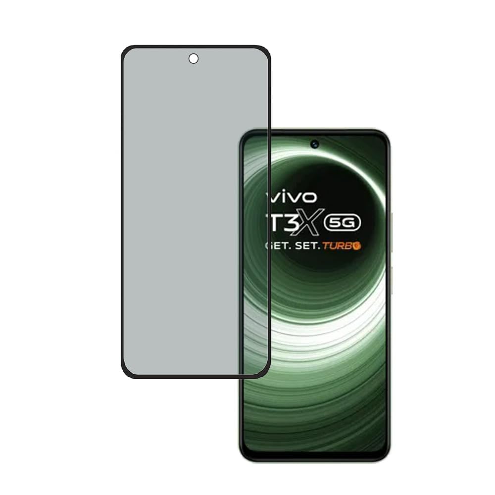 Super Premium Quality Tempered Glass Screen Guard Protector With Black Border Suitable For Vivo T3x