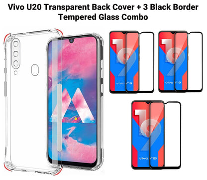 VAKIBO Super Premium Soft TPU Transparent Case With Dustplug,Side Grip,Corner Protection,lanyard Cuts,Camera Protection Suitable for Vivo U20