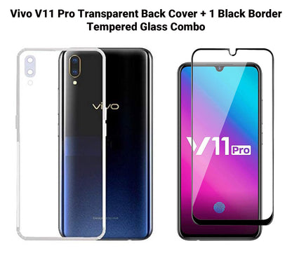 VAKIBO Super Premium Soft TPU Transparent Case With Dustplug,Side Grip,Corner Protection,lanyard Cuts,Camera Protection Suitable for Vivo V11 Pro