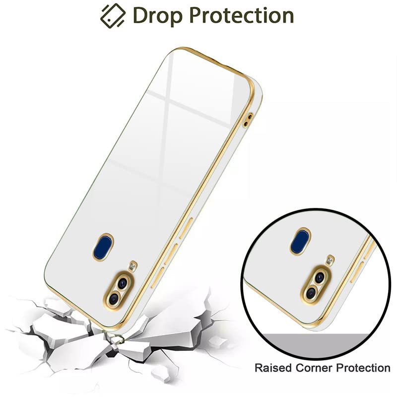 VAKIBO Golden Chrome Border White Coloured Soft TPU Back Cover Case With Camera Protection Suitable for Vivo V11