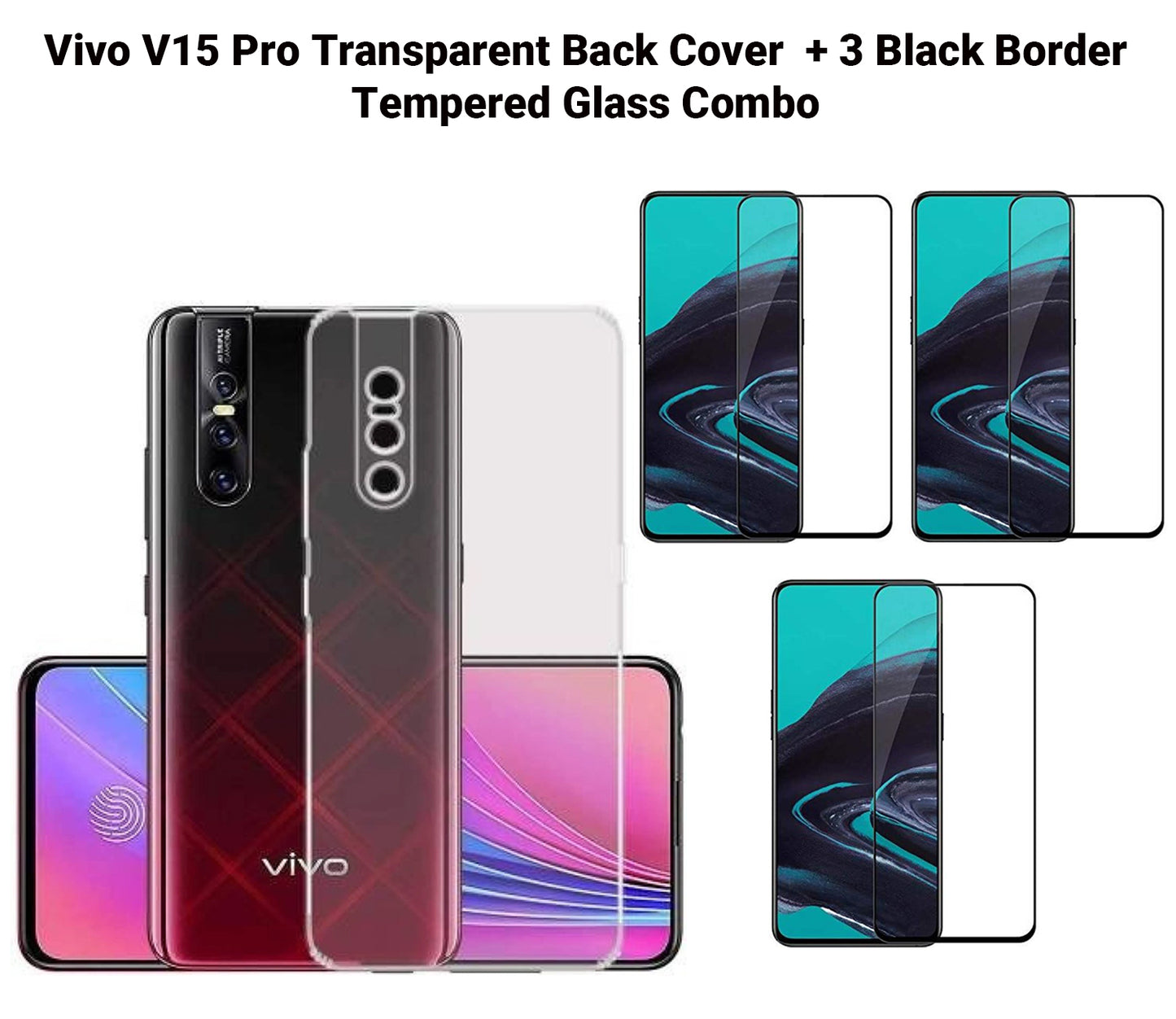 VAKIBO Super Premium Soft TPU Transparent Case With Dustplug,Side Grip,Corner Protection,lanyard Cuts,Camera Protection Suitable for Vivo V15 Pro