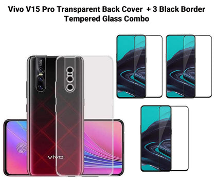 VAKIBO Super Premium Soft TPU Transparent Case With Dustplug,Side Grip,Corner Protection,lanyard Cuts,Camera Protection Suitable for Vivo V15 Pro