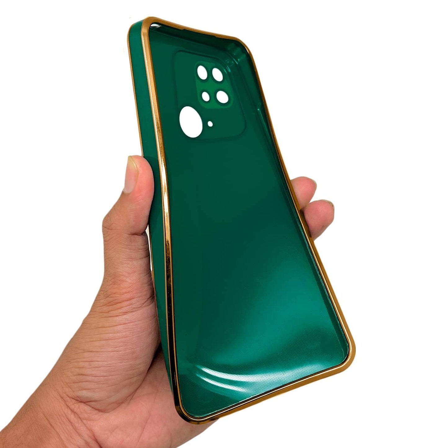 VAKIBO Golden Chrome Border Green Coloured Soft TPU Back Cover Case With Camera Protection Suitable for Vivo V23e