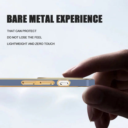 VAKIBO Golden Chrome Border Steel Blue Coloured Soft TPU Back Cover Case With Camera Protection Suitable for Vivo V23e 5G