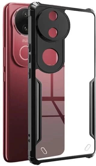 VAKIBO Best Selling Black and Transparent Back Cover Case Made With Soft TPU and Acrylic With 4 Corner and Camera Protection Suitable for Vivo V50