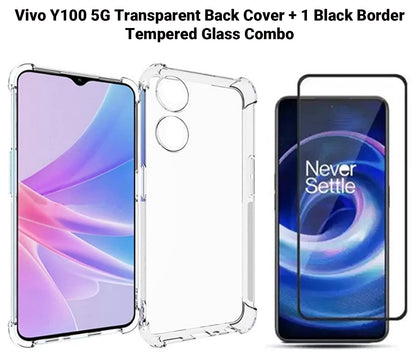 VAKIBO Premium Clear 1.5MM Thick Transparent Soft TPU Rubber Back Cover Case With Camera Protection Suitable for Vivo Y100 5G