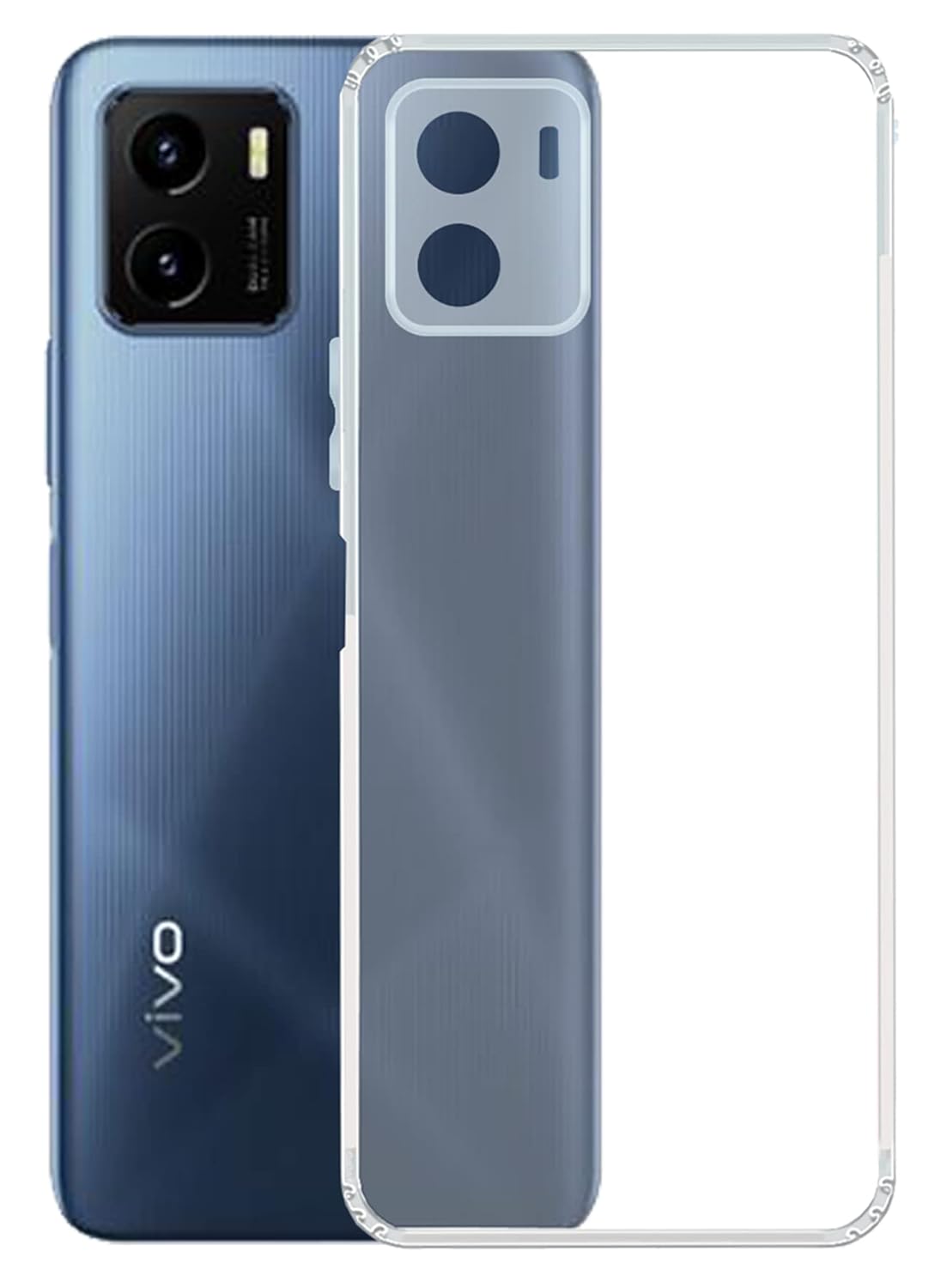 VAKIBO Premium Clear 1.5MM Thick Transparent Soft TPU Rubber Back Cover Case With Camera Protection Suitable for Vivo Y15S