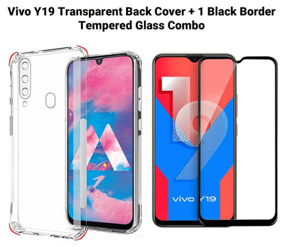 VAKIBO Super Premium Soft TPU Transparent Case With Dustplug,Side Grip,Corner Protection,lanyard Cuts,Camera Protection Suitable for Vivo Y19