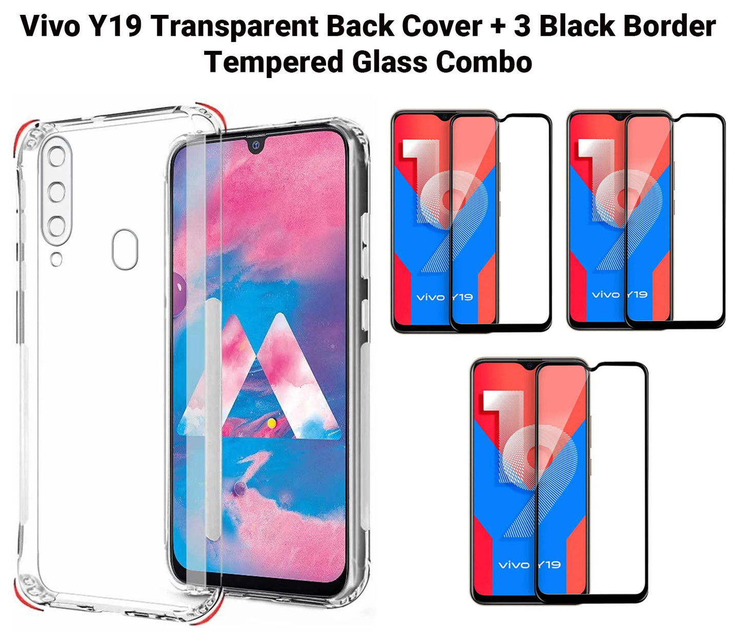 VAKIBO Super Premium Soft TPU Transparent Case With Dustplug,Side Grip,Corner Protection,lanyard Cuts,Camera Protection Suitable for Vivo Y19