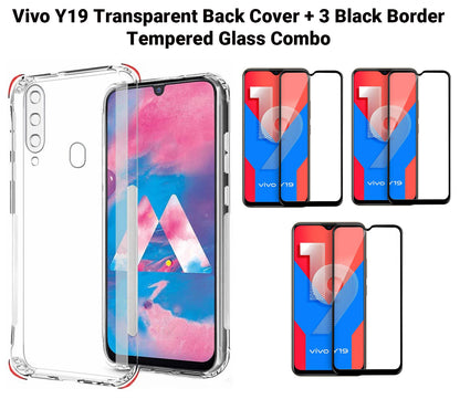 VAKIBO Super Premium Soft TPU Transparent Case With Dustplug,Side Grip,Corner Protection,lanyard Cuts,Camera Protection Suitable for Vivo Y19