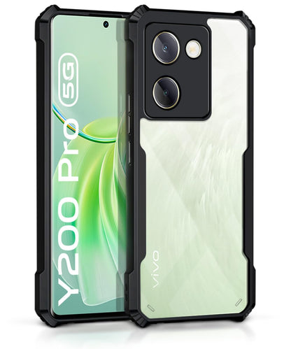 VAKIBO Super Premium Black Border Transparent Case With Corner Protection &Camera Protection Suitable for Vivo Y200 Pro
