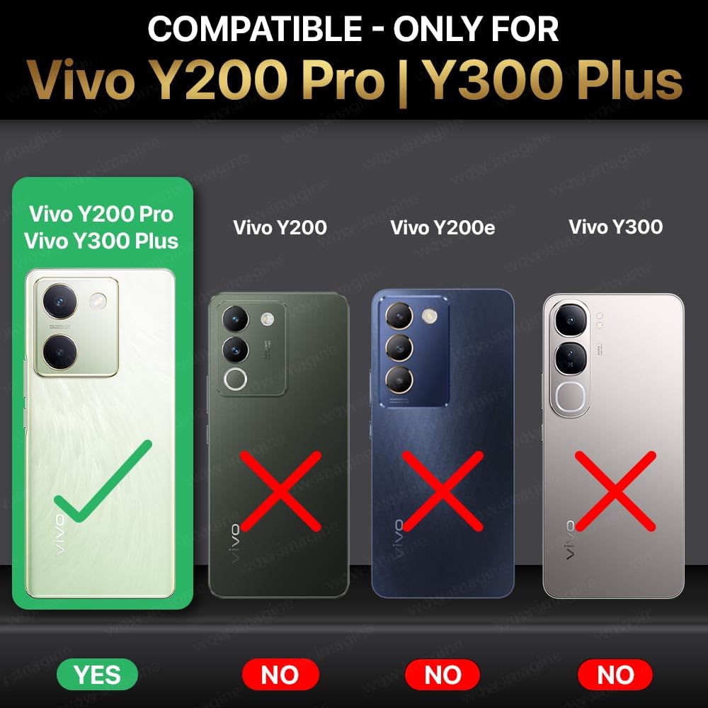 VAKIBO Super Premium Black Border Transparent Case With Corner Protection &Camera Protection Suitable for Vivo Y200 Pro