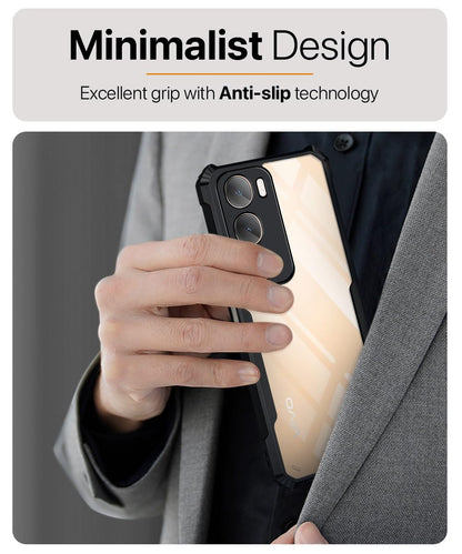 VAKIBO Best Selling Black and Transparent Coloured Made With Soft TPU and Acrylic Back Cover Case With 4 Corner and Camera Protection Suitable for Vivo Y29