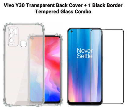 VAKIBO Super Premium Soft TPU Transparent Case With Dustplug,Side Grip,Corner Protection,lanyard Cuts,Camera Protection Suitable for Vivo Y30