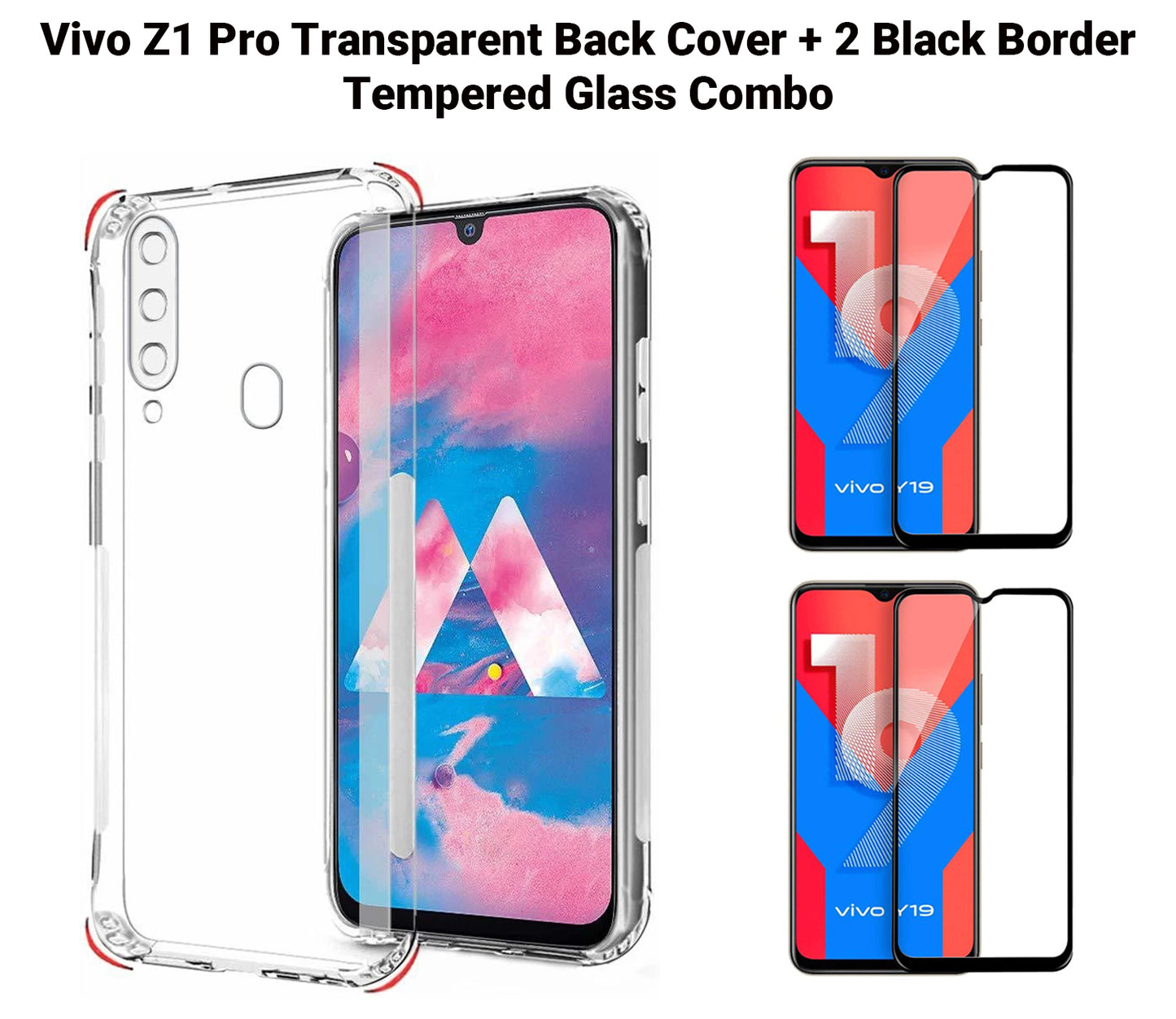 VAKIBO Super Premium Soft TPU Transparent Case With Dustplug,Side Grip,Corner Protection,lanyard Cuts,Camera Protection Suitable for Vivo Z1 Pro
