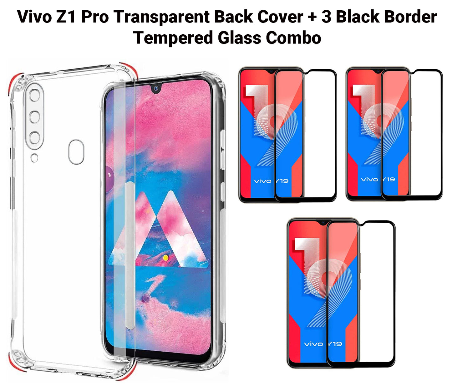 VAKIBO Super Premium Soft TPU Transparent Case With Dustplug,Side Grip,Corner Protection,lanyard Cuts,Camera Protection Suitable for Vivo Z1 Pro