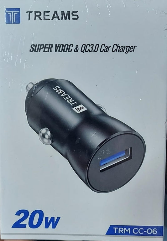 Car Charger Treams CC 06 USB 20W Super Vooc QC3.0