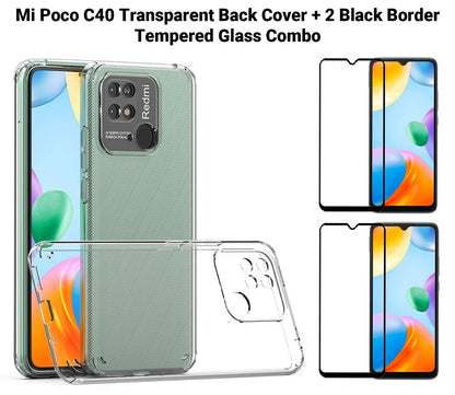 VAKIBO Super Premium Soft TPU Transparent Case With Dustplug,Side Grip,Corner Protection,lanyard Cuts,Camera Protection Suitable for Mi Poco C40