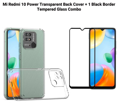 VAKIBO Super Premium Soft TPU Transparent Case With Dustplug,Side Grip,Corner Protection,lanyard Cuts,Camera Protection Suitable for Mi Redmi 10 Power