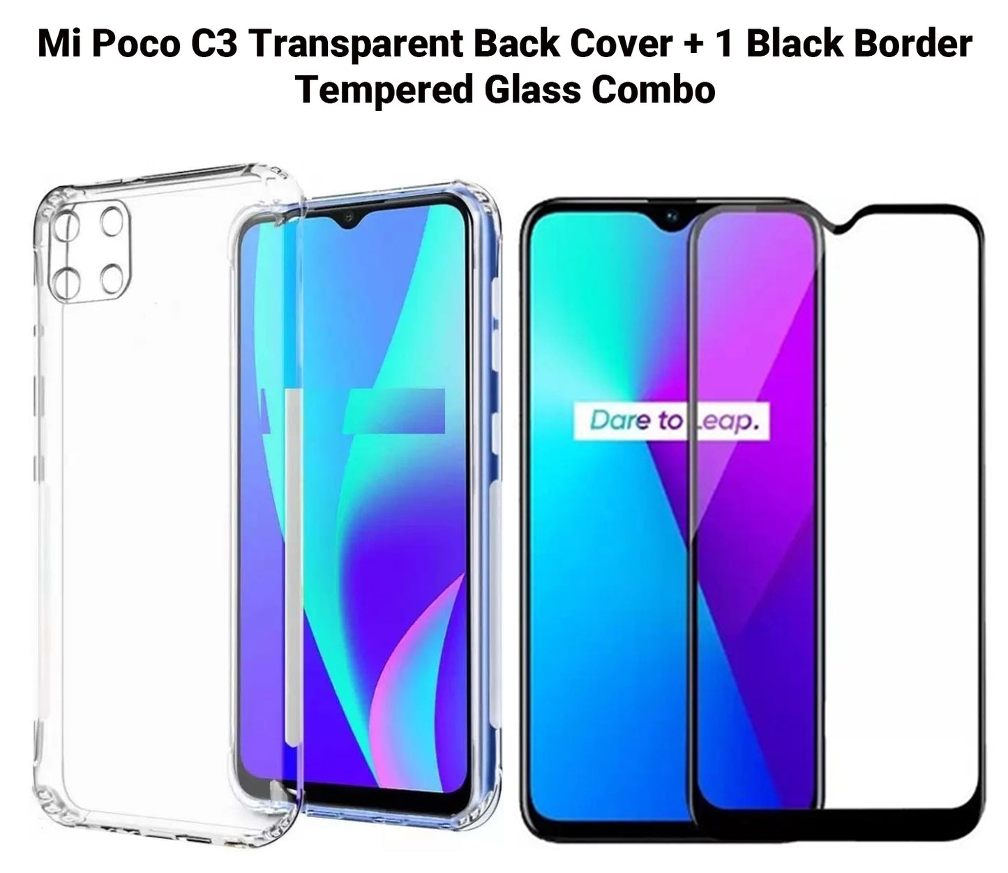 VAKIBO Premium Clear 1.5MM Thick Transparent Soft TPU Rubber Back Cover Case With Camera Protection Suitable for Mi Poco C3