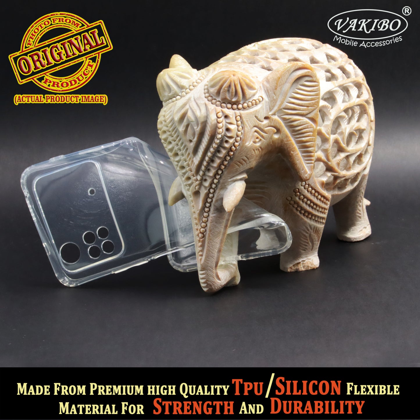 VAKIBO Super Premium Soft TPU Transparent Case With Dustplug,Side Grip,Corner Protection,lanyard Cuts,Camera Protection Suitable for Mi Poco M4 Pro 4G