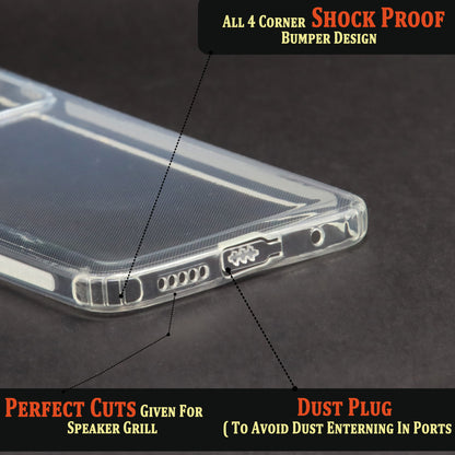 VAKIBO Super Premium Soft TPU Transparent Case With Dustplug,Side Grip,Corner Protection,lanyard Cuts,Camera Protection Suitable for Mi Poco M4 Pro 4G