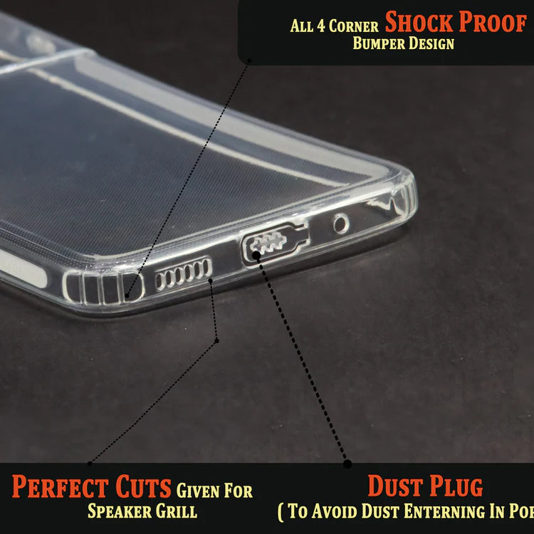 VAKIBO Super Premium Soft TPU Transparent Case With Dustplug,Side Grip,Corner Protection,lanyard Cuts,Camera Protection Suitable for Mi Redmi Note 11R