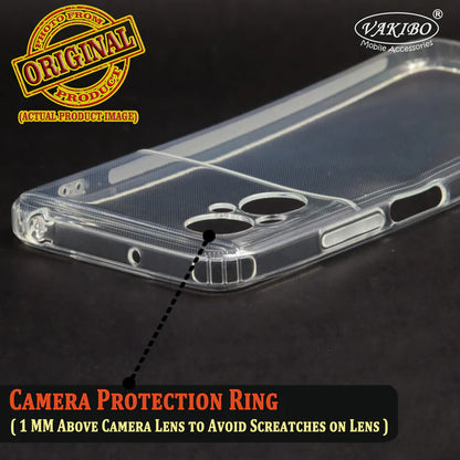 VAKIBO Super Premium Soft TPU Transparent Case With Dustplug,Side Grip,Corner Protection,lanyard Cuts,Camera Protection Suitable for Mi Redmi Note 11R