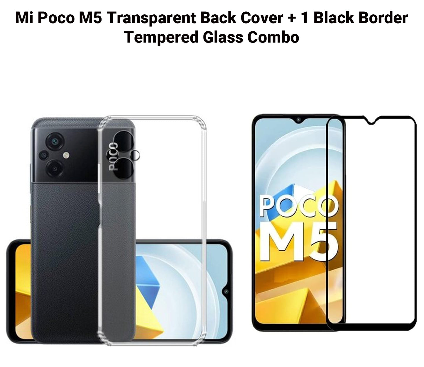 VAKIBO Super Premium Soft TPU Transparent Case With Dustplug,Side Grip,Corner Protection,lanyard Cuts,Camera Protection Suitable for Mi Poco M5
