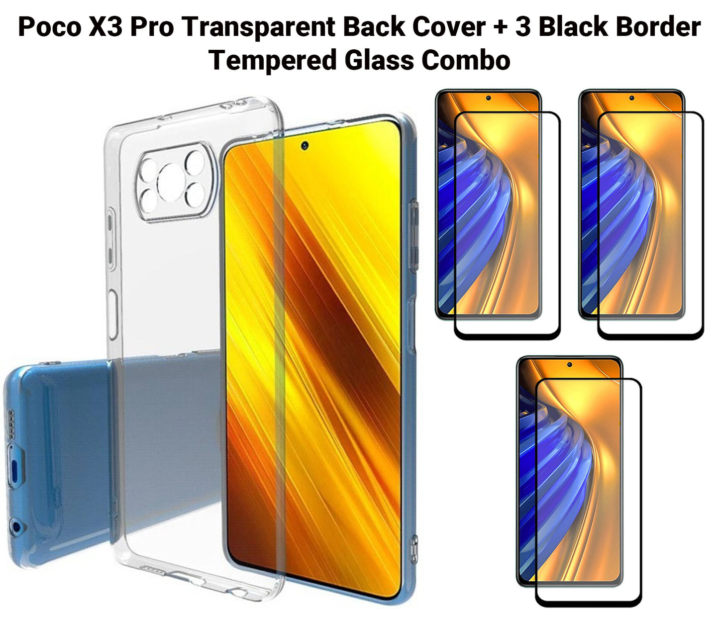 VAKIBO Super Premium Soft TPU Transparent Case With Dustplug,Side Grip,Corner Protection,lanyard Cuts,Camera Protection Suitable for Poco X3 Pro