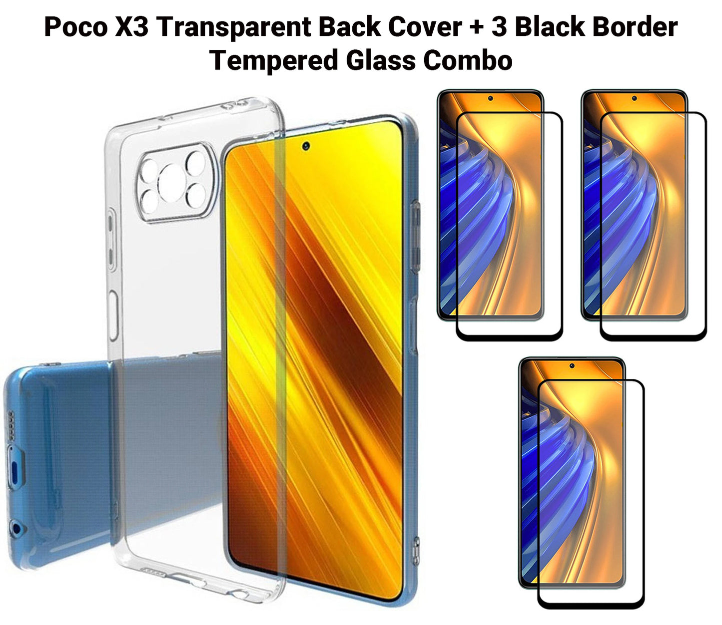VAKIBO Super Premium Soft TPU Transparent Case With Dustplug,Side Grip,Corner Protection,lanyard Cuts,Camera Protection Suitable for Poco X3