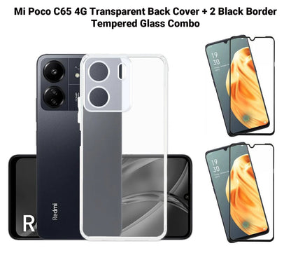VAKIBO Premium Clear 1.5MM Thick Transparent Soft TPU Rubber Back Cover Case With Camera Protection Suitable for Mi Poco C65 4G