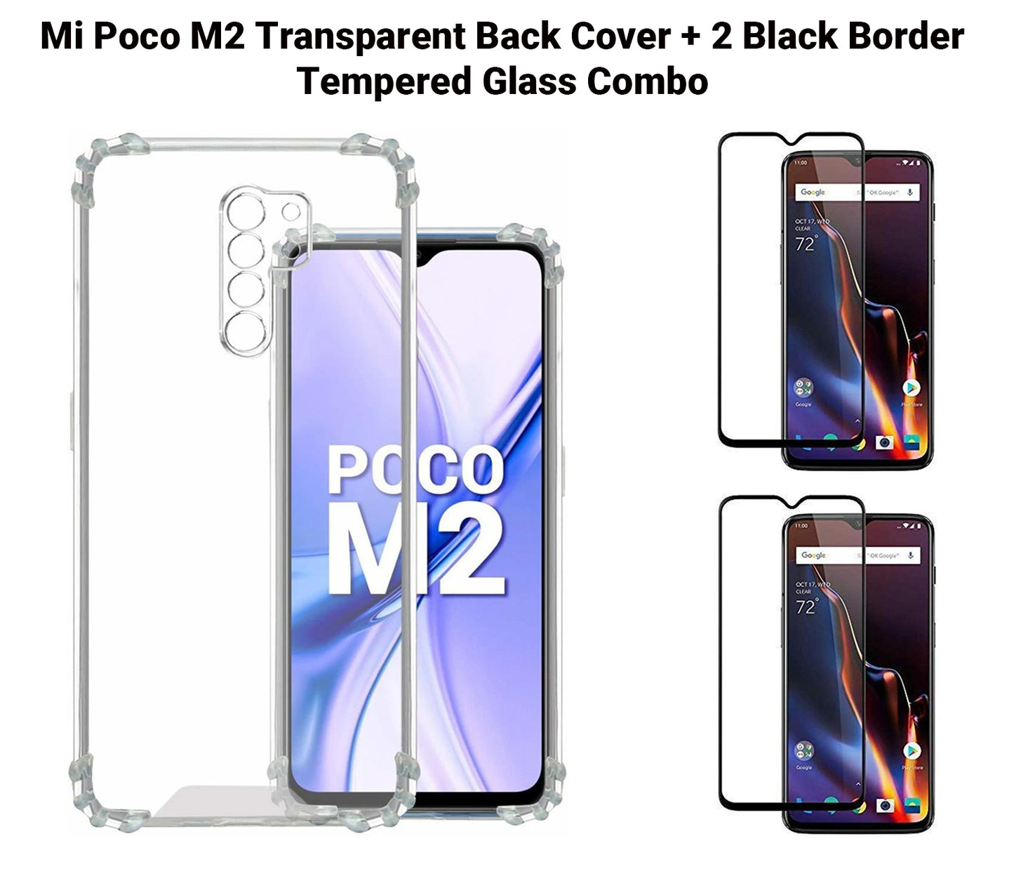 VAKIBO Super Premium Soft TPU Transparent Case With Dustplug,Side Grip,Corner Protection,lanyard Cuts,Camera Protection Suitable for Mi Poco M2