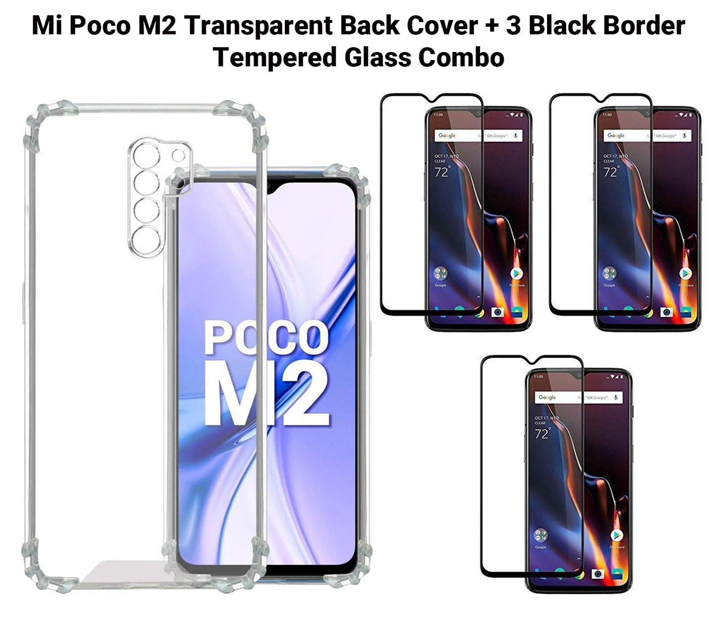 VAKIBO Super Premium Soft TPU Transparent Case With Dustplug,Side Grip,Corner Protection,lanyard Cuts,Camera Protection Suitable for Mi Poco M2