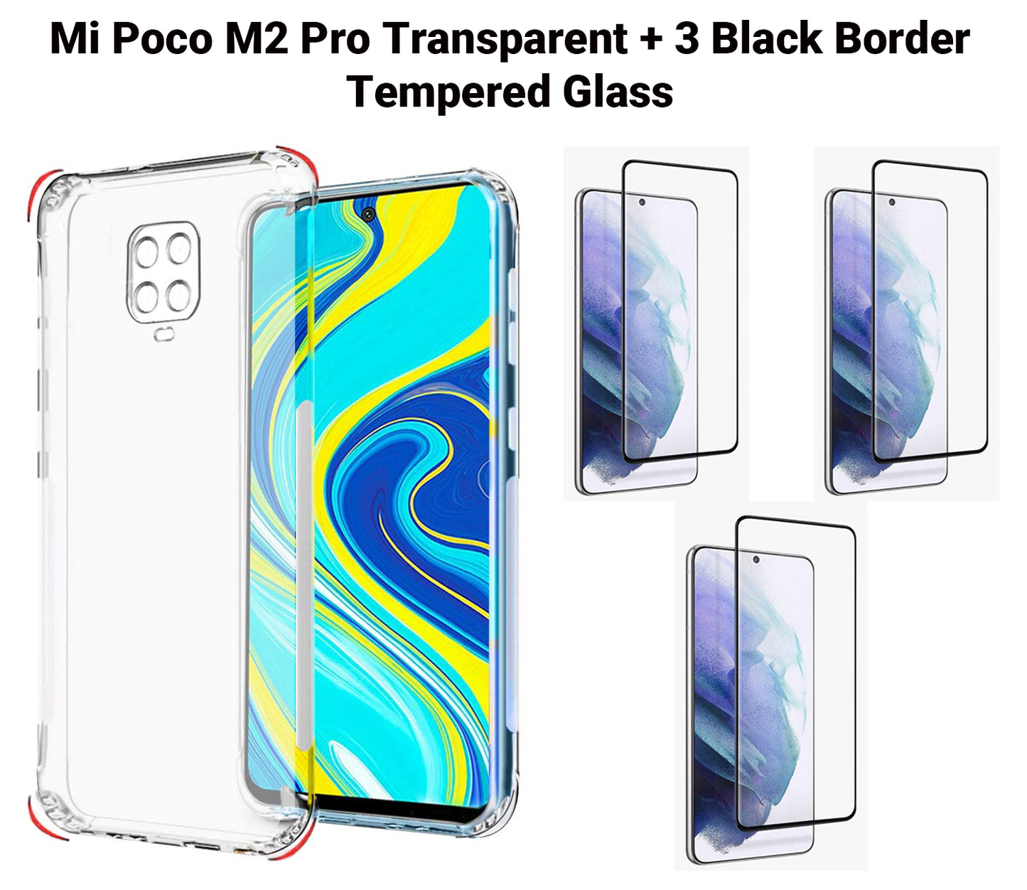 VAKIBO Super Premium Soft TPU Transparent Case With Dustplug,Side Grip,Corner Protection,lanyard Cuts,Camera Protection Suitable for Poco M2 Pro