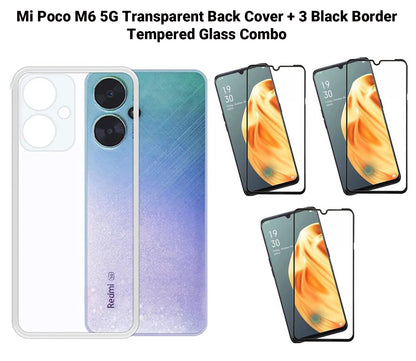 VAKIBO Premium Clear 1.5MM Thick Transparent Soft TPU Rubber Back Cover Case With Camera Protection Suitable for Mi Poco M6 5G