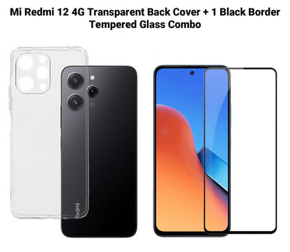 VAKIBO Super Premium Soft TPU Transparent Case With Dustplug,Side Grip,Corner Protection,lanyard Cuts,Camera Protection Suitable for Mi Redmi 12 4G