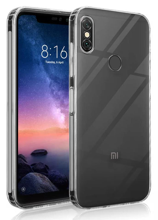 VAKIBO Premium Clear 1.5MM Thick Transparent Soft TPU Rubber Back Cover Case With Camera Protection Suitable for Mi Redmi 6 Pro
