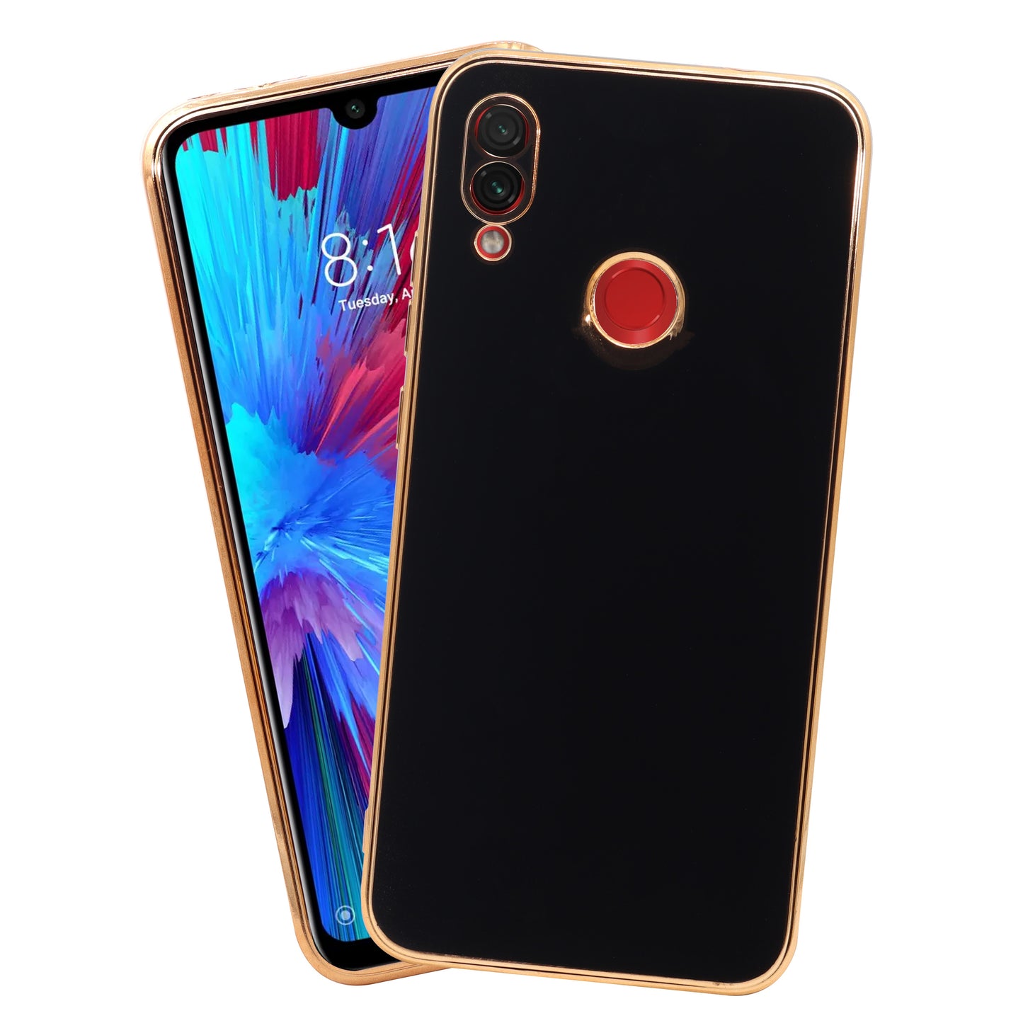 VAKIBO Golden Chrome Border Black Coloured Soft TPU Back Cover Case With Camera Protection Suitable for Mi Redmi Y3