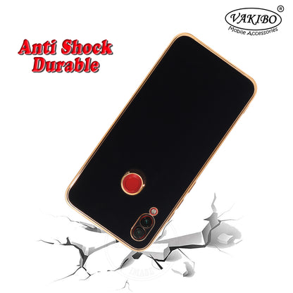 VAKIBO Golden Chrome Border Black Coloured Soft TPU Back Cover Case With Camera Protection Suitable for Mi Redmi Y3