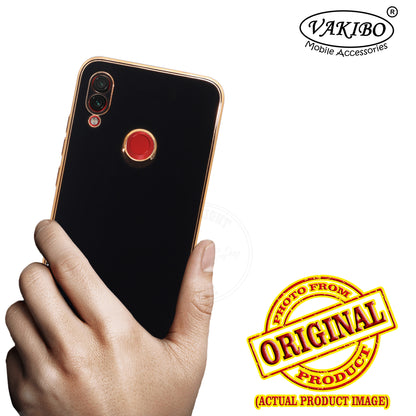 VAKIBO Golden Chrome Border Black Coloured Soft TPU Back Cover Case With Camera Protection Suitable for Mi Redmi Y3