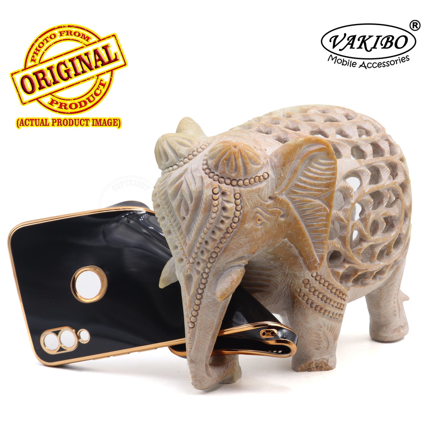 VAKIBO Golden Chrome Border Black Coloured Soft TPU Back Cover Case With Camera Protection Suitable for Mi Redmi Y3