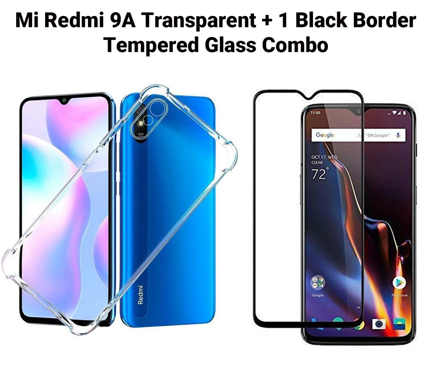 VAKIBO Super Premium Soft TPU Transparent Case With Dustplug,Side Grip,Corner Protection,lanyard Cuts,Camera Protection Suitable for Mi Redmi 9A