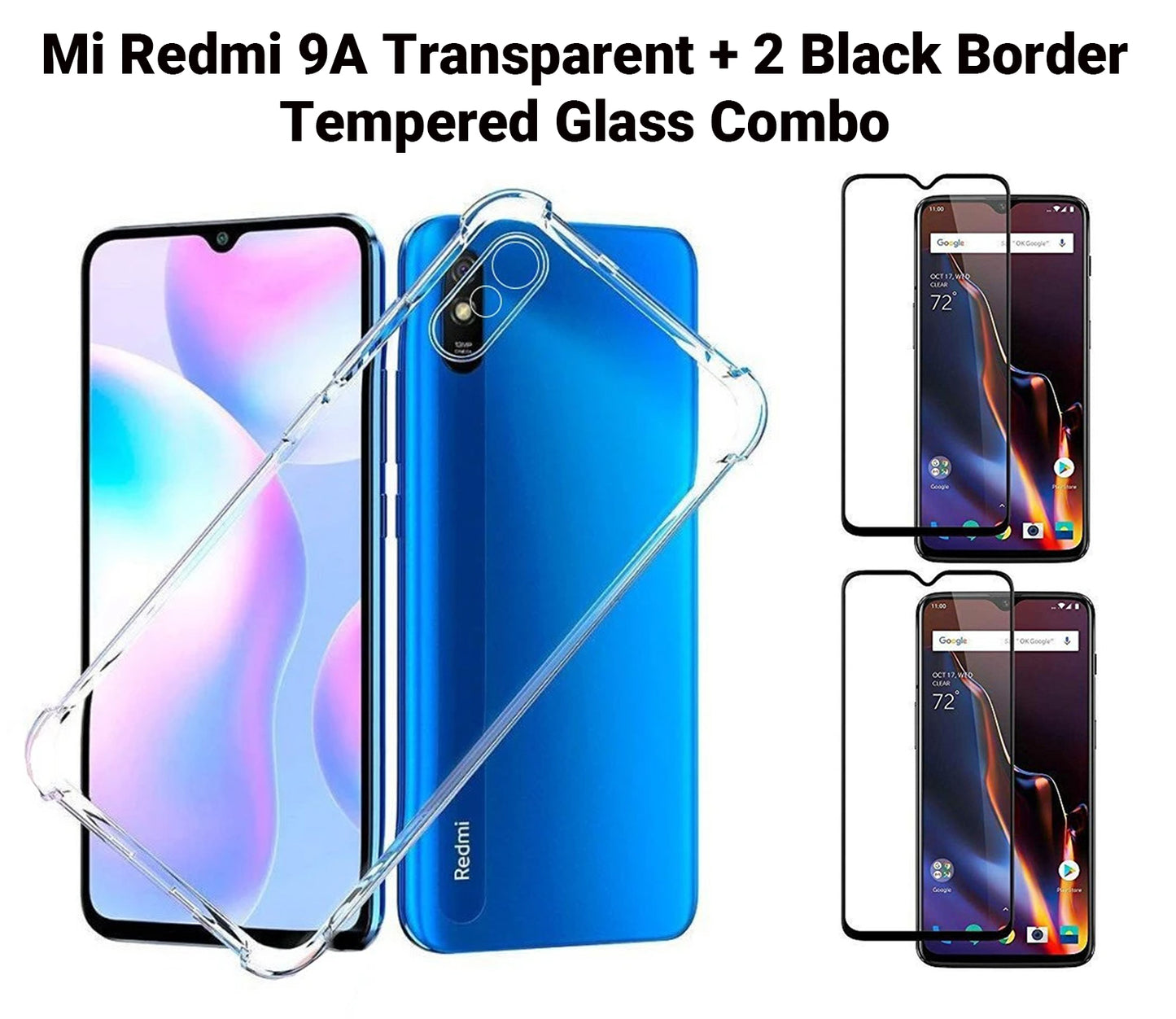 VAKIBO Super Premium Soft TPU Transparent Case With Dustplug,Side Grip,Corner Protection,lanyard Cuts,Camera Protection Suitable for Mi Redmi 9A