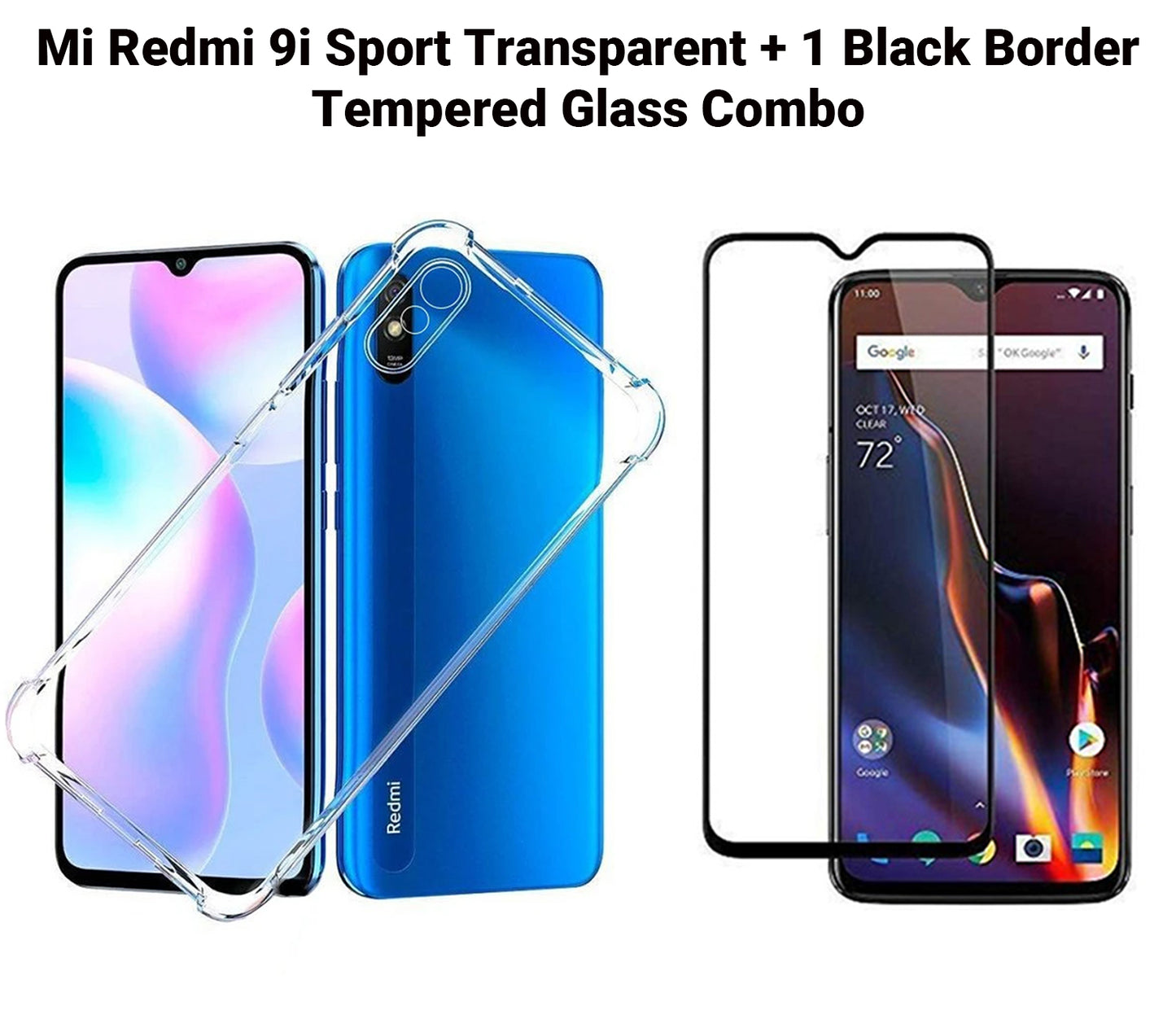 VAKIBO Super Premium Soft TPU Transparent Case With Dustplug,Side Grip,Corner Protection,lanyard Cuts,Camera Protection Suitable for Mi Redmi 9i SPORT