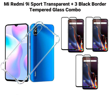 VAKIBO Super Premium Soft TPU Transparent Case With Dustplug,Side Grip,Corner Protection,lanyard Cuts,Camera Protection Suitable for Mi Redmi 9i SPORT